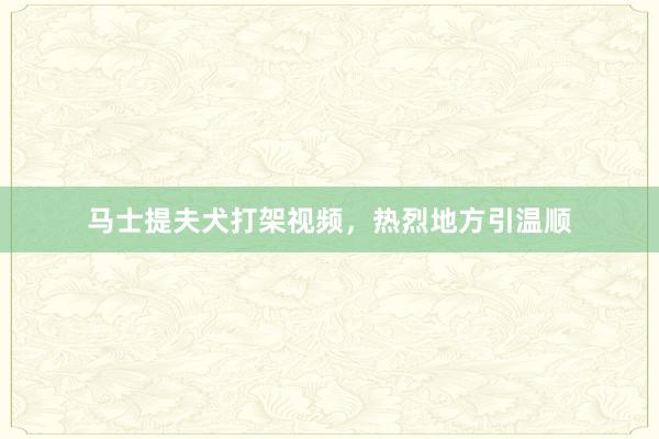 马士提夫犬打架视频，热烈地方引温顺